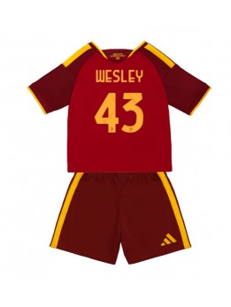AS Roma Wesley Franca #43 Heimtrikotsatz für Kinder 2026-27 Kurzarm (+ Kurze Hosen)